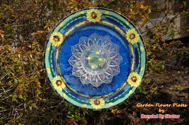 Sunflower Blues Garden Flower Plate